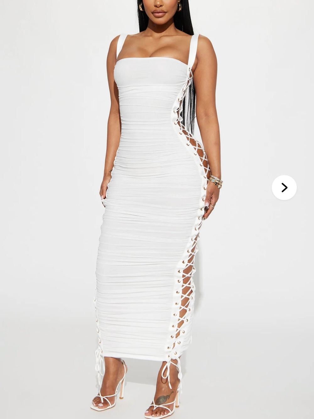 Fashion Nova Laces Tied Maxi Dress